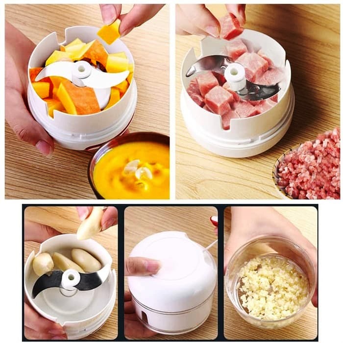 Mini Food Chopper – Hand-Powered Meat Grinder